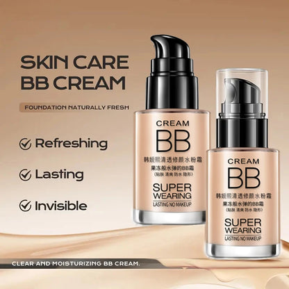 Moisturizing BB Foundation Cream – Waterproof & Sweat-Proof Concealer with Long-Lasting Natural Coverage & Skin Isolation Effect