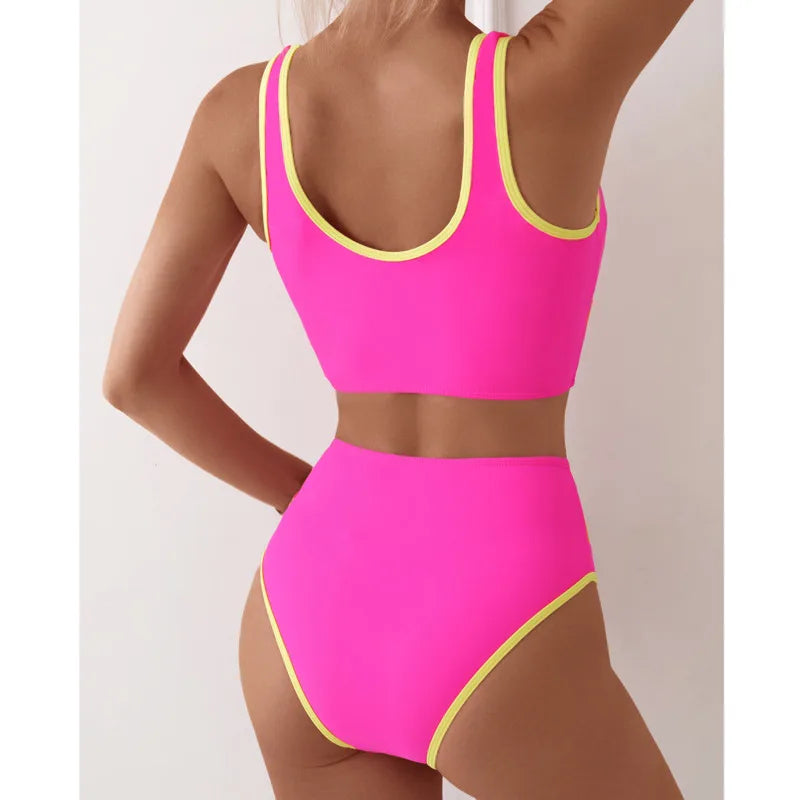 Women’s 2025 High Waist Bikini Set - Sexy Brazilian Style Swimsuit Beachwear for Pool and Summer Days