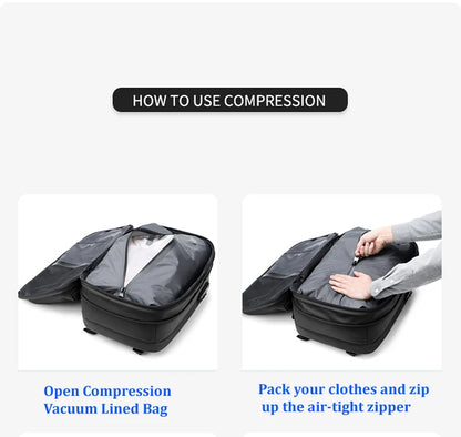 Men's Travel Backpack – Large Capacity 17-Inch Laptop Backpack, Business & Hiking Expandable School Bag