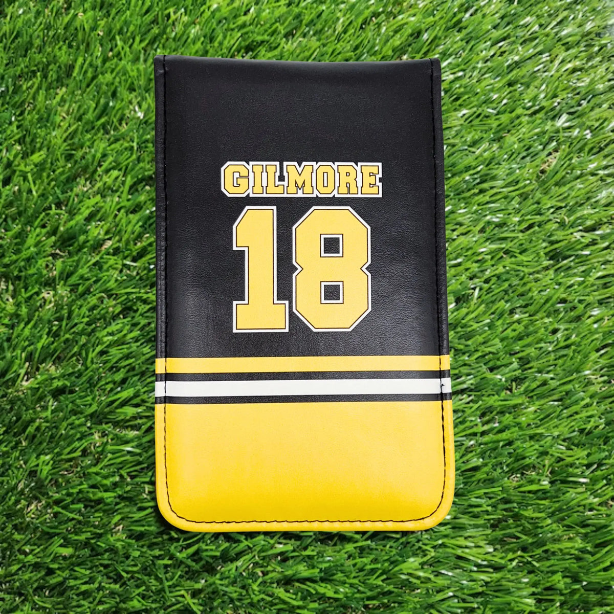 Happy Gilmore 18 Golf Scorecard Holder - 4.5 × 7 Inch PU Leather Yardage Book Cover for Golf Accessories