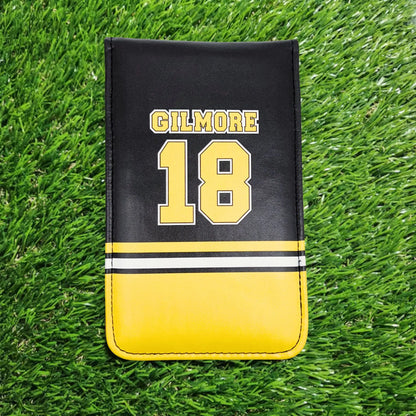 Happy Gilmore 18 Golf Scorecard Holder - 4.5 × 7 Inch PU Leather Yardage Book Cover for Golf Accessories