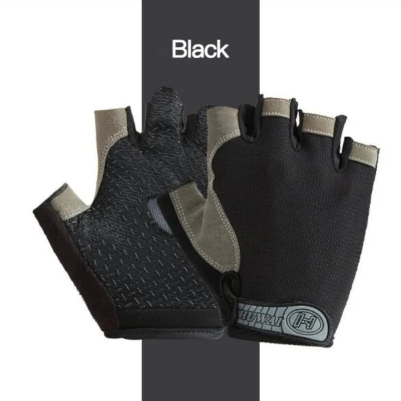 Fingerless Gym Gloves – Anti-Slip, Shock-Absorbing & Breathable Sports Gloves for Training & Weightlifting