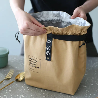 Canvas Lunch Bag – Portable Bento Box Handbag for Outdoor Picnic, School, and Food Storage, Fresh-Keeping Tote Accessory