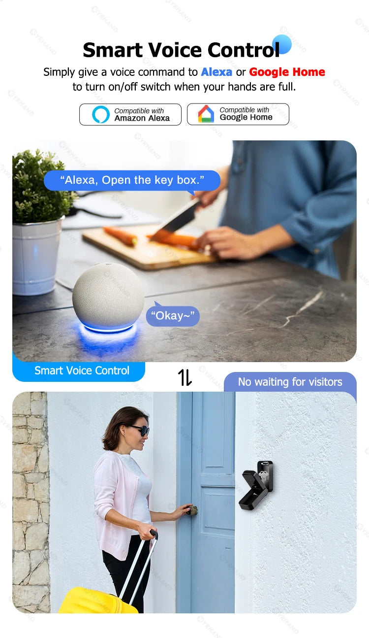 TTlock Smart Key Lock Box – Wireless Digital Code & Bluetooth Key Safe, App-Controlled Electronic Key Box for Home or Host