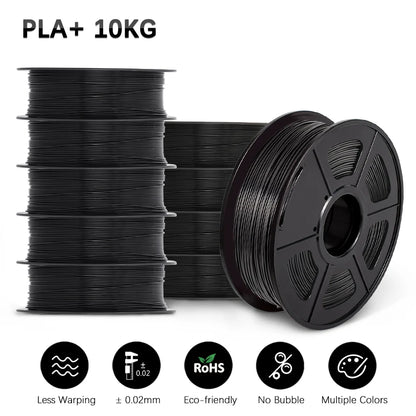 SUNLU 10KG 3D Printer Filament Set – 1.75mm PLA, PETG, PLA+ & Clear, 10 Rolls x 1KG Neatly Wound for 3D Printers & 3D Pens