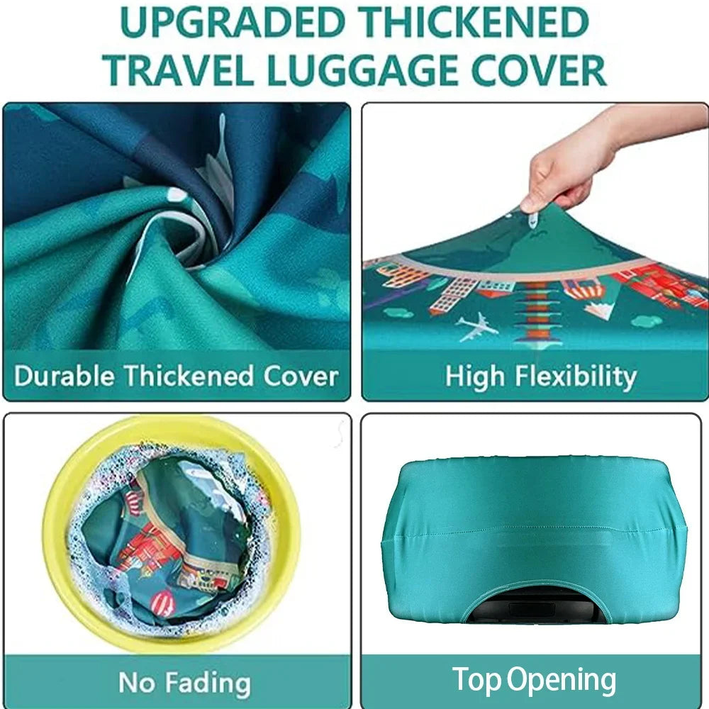Travel Suitcase Protective Cover - Thick Elastic Dust Covers for 18-32 Inch Luggage, Essential Travel Accessories
