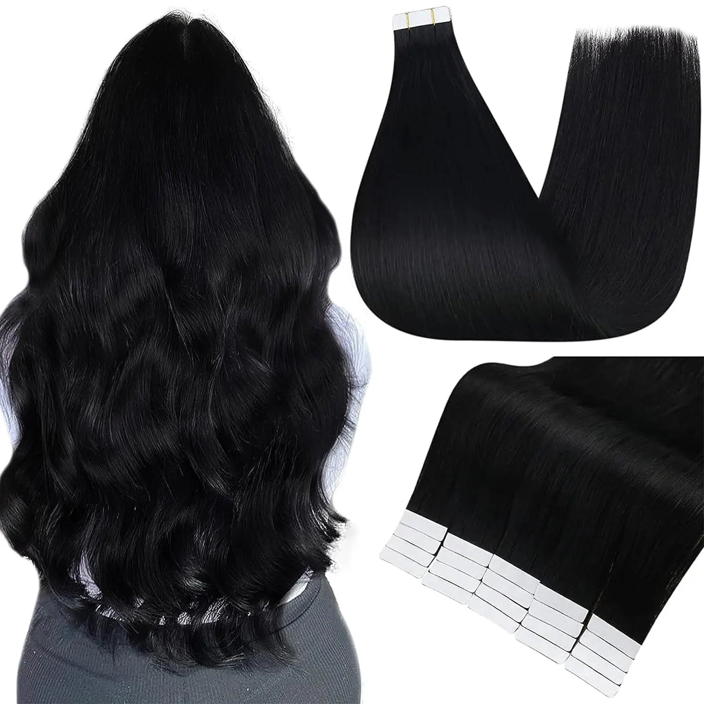 Full Shine Blonde Tape-In Hair Extensions – 100% Remy Human Hair, Double-Sided, Straight, Silky & Comfortable for Women
