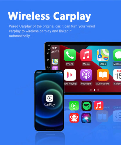 Tripodpie 2 in 1 Wireless CarPlay Adapter – Android Auto Smart USB Dongle, Plug & Play for Havel, Kia, Volvo, Audi, MG, VW, Hyundai, Jeep