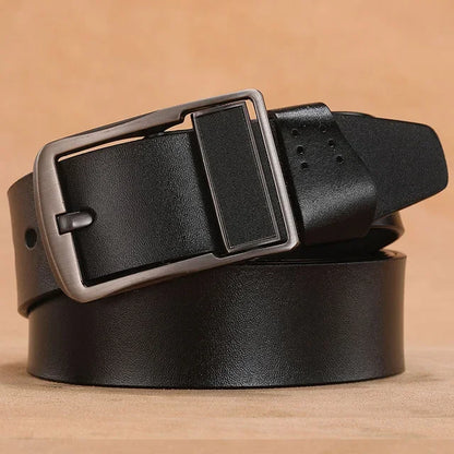 CEXIKA 2024 Men’s Genuine Leather Belt – Luxury Designer Waist Belt (140-170cm, High Quality Split Leather)