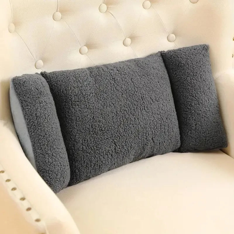 3-Segment Fleece Lumbar Support Pillow – Ergonomic Waist Cushion for Home, Office & Car Comfort Back Support Pillow