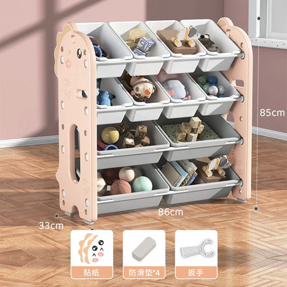 Kids Toy Storage Organizer with Multi-Tier Shelves – Large Capacity Children’s Bookshelf & Tidying Cabinet for Home or Kindergarten