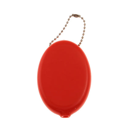 Small Oval PVC Coin Purse – Colorful Change Holder with Chain for Travel & Accessories