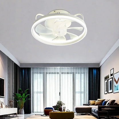 Modern LED Ceiling Fan Light with DC Motor - 6 Speed, Timer, Low Floor Attic Fan, Remote Control Decorative Light