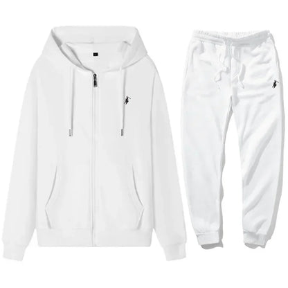 Men's Hooded Tracksuit Set - Classic Warm Hoodie & Sport Pants for Autumn and Winter