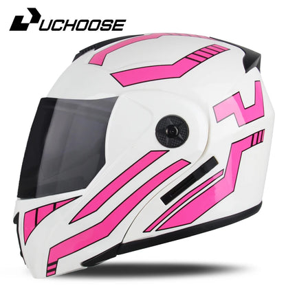 New Full Face Motorcycle Helmet – Racing Helmet with Double Sun Visor & Flip-Up Double Lens for Men & Women, DOT Certified