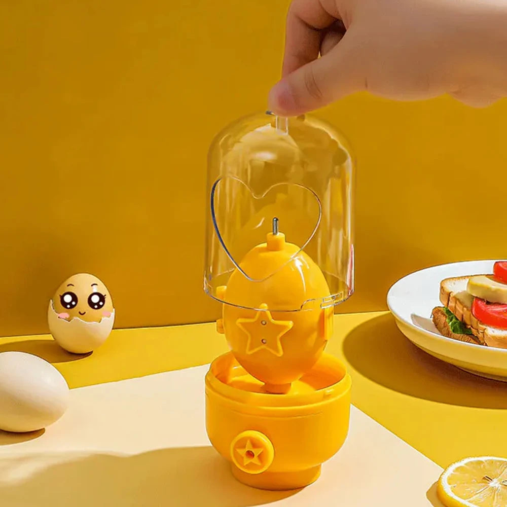 Newest Handheld Egg Scrambler - Food-Grade Silicone Manual Egg Mixer and Spinner for In-Shell Hard Boiled Eggs