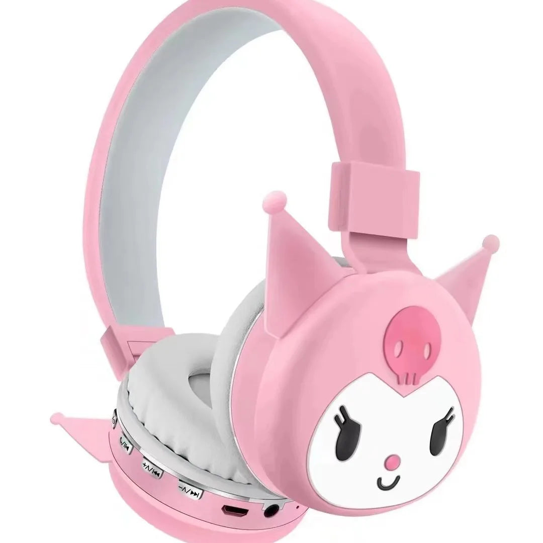 Sanrio Hello Kitty & Kuromi Wireless Bluetooth Headphones – Foldable Lightweight Earphones with Mic for Phones & Laptop