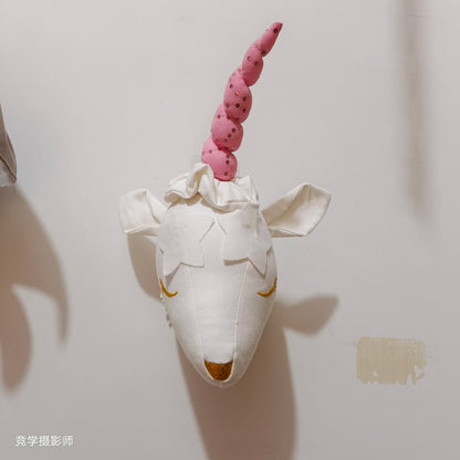 Handmade 3D Felt Animal Heads — Elephant & Swan Wall Hanging Decor for Nursery & Kids’ Bedroom