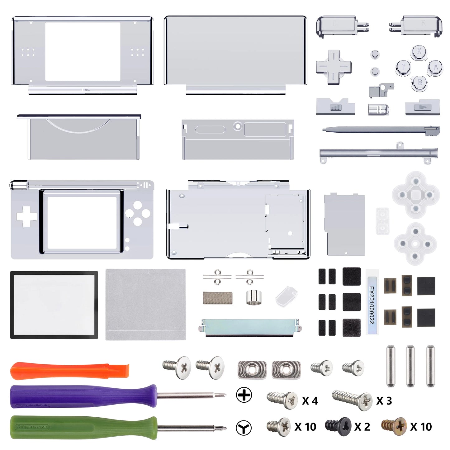 eXtremeRate Replacement Full Housing Shell for Nintendo DS Lite – Case Cover with Buttons & Screen Lens for NDSL