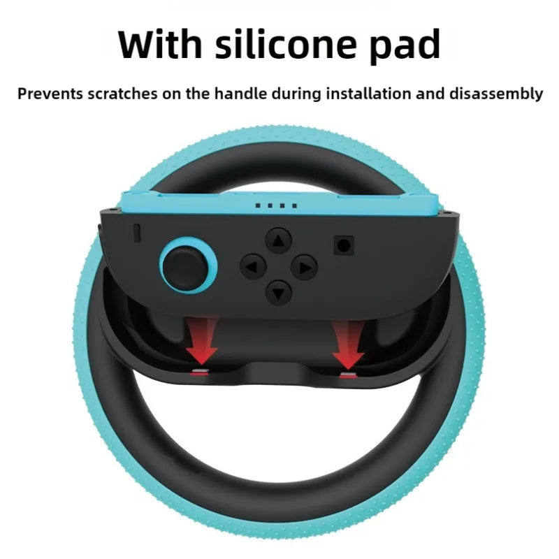 2PCS Racing Steering Wheel for Nintendo Switch Joy-Con Controllers — Hand Grip for Mario Kart 8 Deluxe
