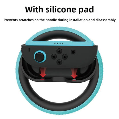 2PCS Racing Steering Wheel for Nintendo Switch Joy-Con Controllers — Hand Grip for Mario Kart 8 Deluxe