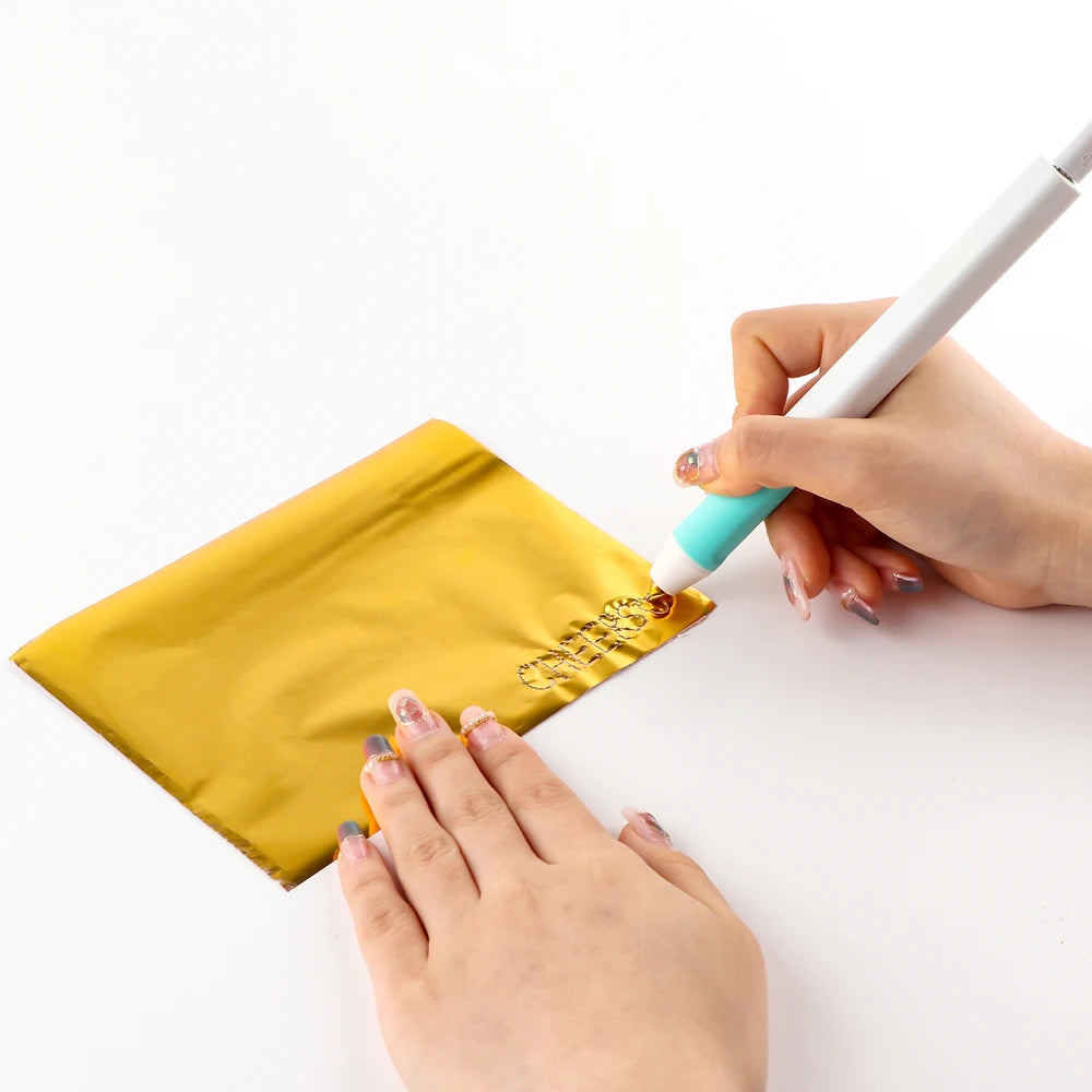 USB Hot Foil Pen Set – 0.8mm Heat-Active Gold Foil Pen for Paper, Leather, DIY Scrapbooking & Cards