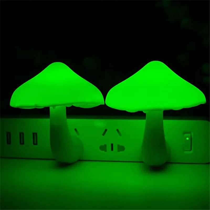 Mushroom Shape LED Night Light – Automatic Light Sensor Wall Lamp for Bedroom & Toilet Ambient Home Decor