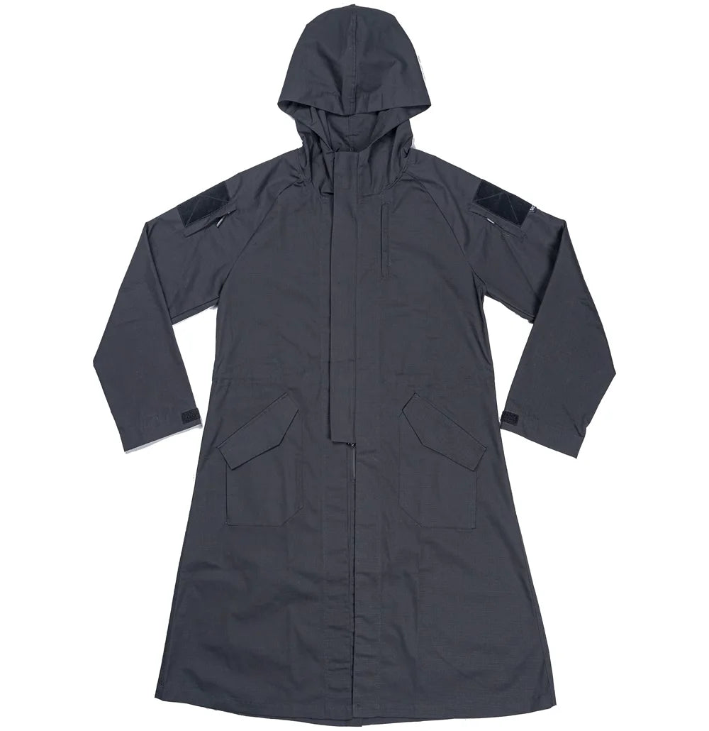 Polyester-Cotton Long Tactical Trench Coat – Hooded Outdoor Hunting & Cosplay Jacket