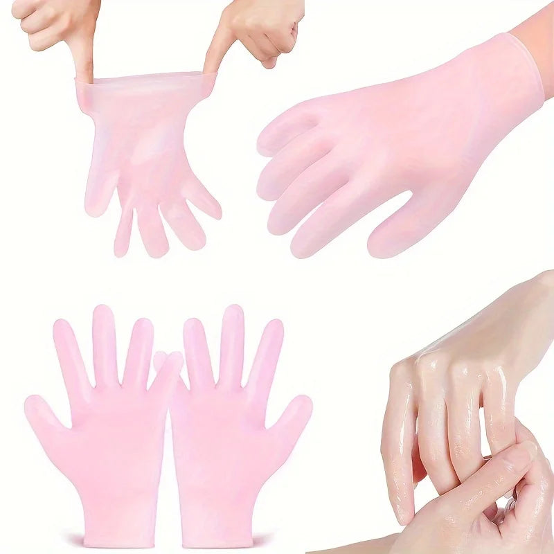 2-Pack Silicone Moisturizing Gloves — Exfoliating Hand Care Tool to Prevent Dryness and Leave Hands Soft & Smooth