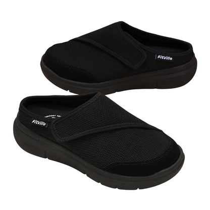 FitVille Women’s Orthopedic Wide Fleece-Lined Slippers, Arch Support Recovery Clogs Comfortable Slip-On Footwear for Daily Wear