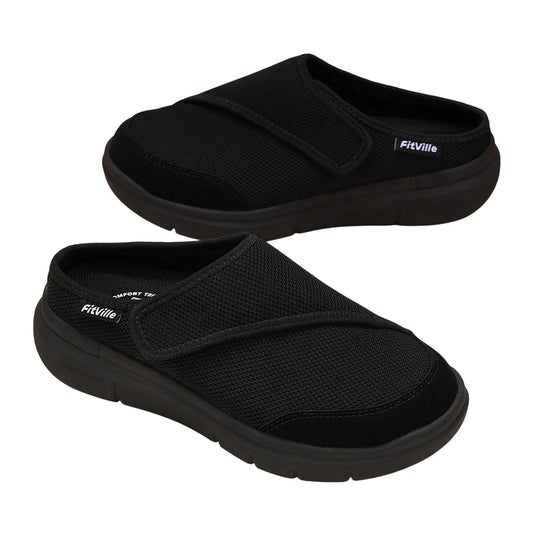 FitVille Women’s Orthopedic Wide Fleece-Lined Slippers, Arch Support Recovery Clogs Comfortable Slip-On Footwear for Daily Wear