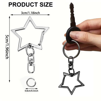 5/15/25/50 Sets Star Keychain Clasps - Lobster Claw Hooks with Jump Rings for DIY Crafts, Jewelry & Accessories