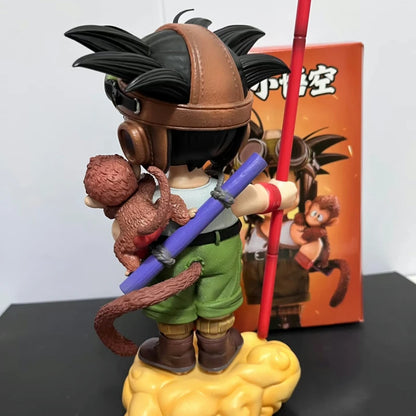 Dragon Ball Kid Goku PVC Figure - Flying Nimbus Cloud & Power Pole Anime Statue for Desk Decoration and Collectible Gifts