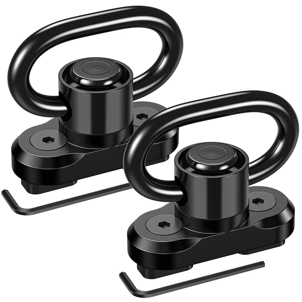 2PCS Tactical QD Sling Swivel Mount – 360° Quick Release Adapter for Rifle, Gun Sling Buckle Attachment Accessory