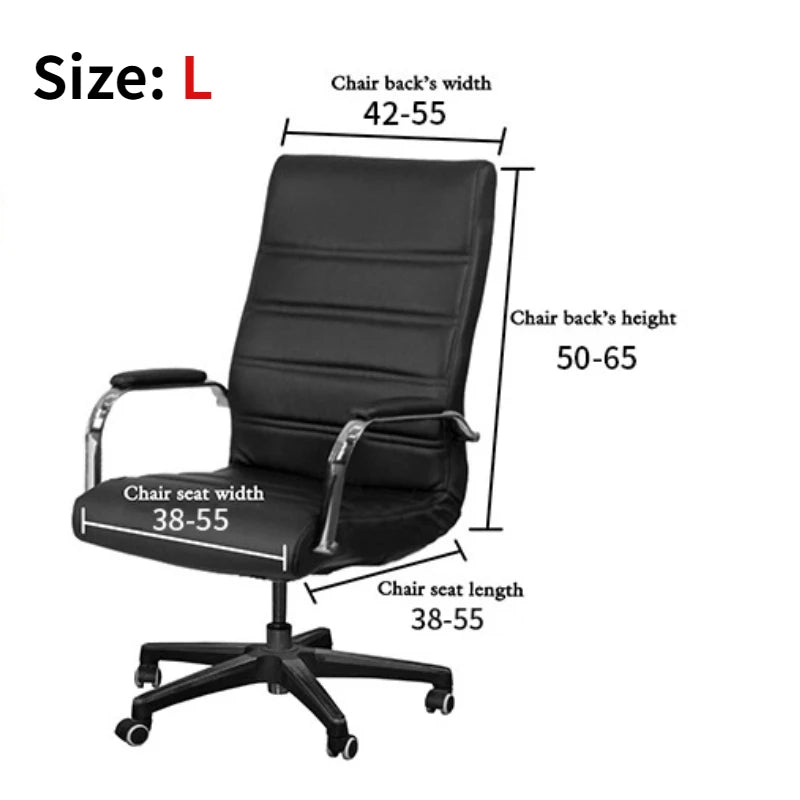 Velvet Office Chair Cover - Black Armchair Protector with Armrest & Gaming Chair Fit