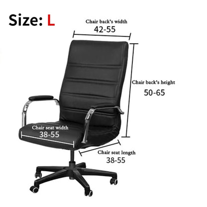 Velvet Office Chair Cover - Black Armchair Protector with Armrest & Gaming Chair Fit
