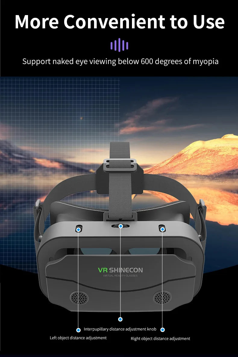 Shinecon 3D VR Glasses – Virtual Reality Headset with Controller for Smartphone Gaming