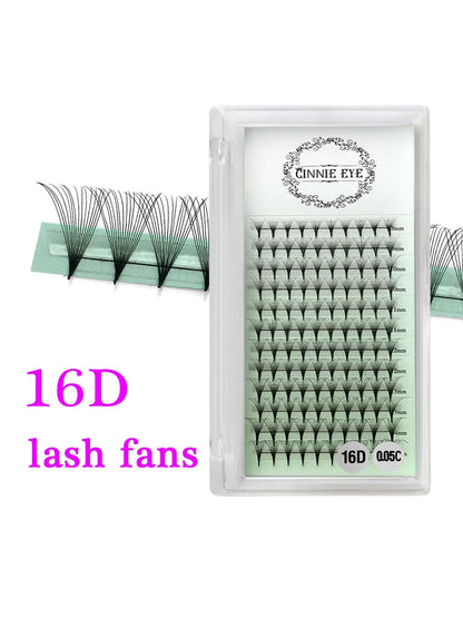 10D Premade Volume Eyelash Fans – Long Stem 3D-6D Pointy Base False Lash Clusters