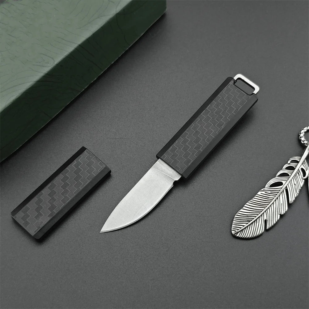 Mini Fixed Blade Knife 2425 – 8Cr13Mov Steel Blade with Nylon Fiber Handle for Outdoor EDC, Survival, Camping & Hunting