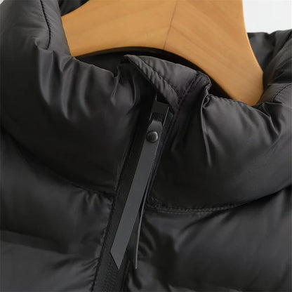 2024 Women’s Autumn & Winter Splicing Cotton Jacket – European & American Style Fashionable Short Outerwear