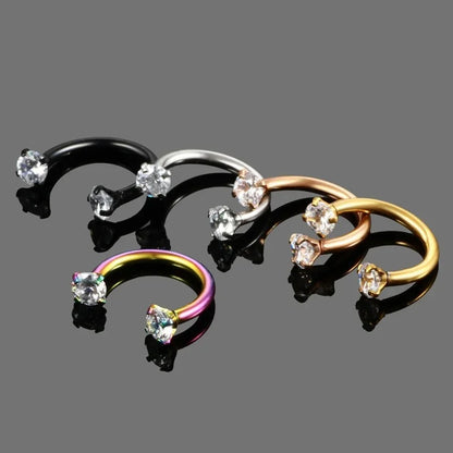 Stainless Steel Crystal Hoop Piercing – Nose, Ear, Belly Ring for Women & Men, Cartilage Helix Daith Jewelry