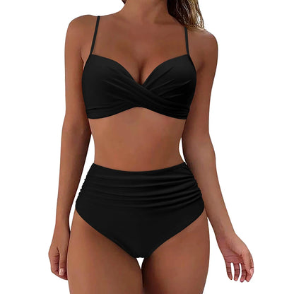 Vintage High Waist Bikini Set 2025 – Women’s Push-Up Printed Swimwear Summer Beach Bathing Suit