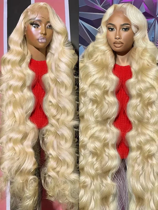 613 Honey Blonde 13x6 HD Lace Front Wig – Body Wave Transparent Human Hair Wig for Black Women