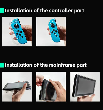 Data Frog TPU Transparent Protective Case for Nintendo Switch OLED - Clear Frame Protector Shell for Game Console Accessories