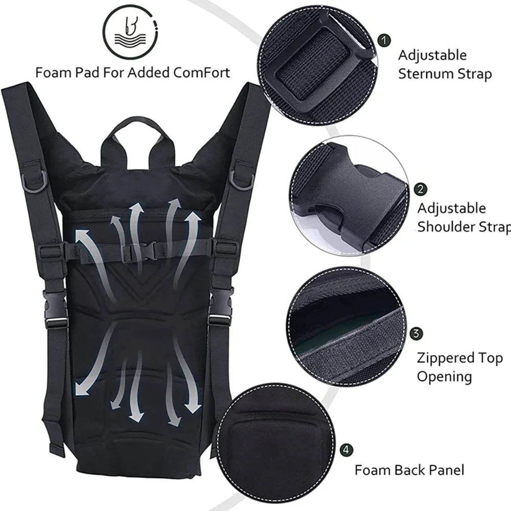 Tactical 3L Hydration Backpack – Waterproof Water Bag for Outdoor Sports, Cycling, and Mountaineering