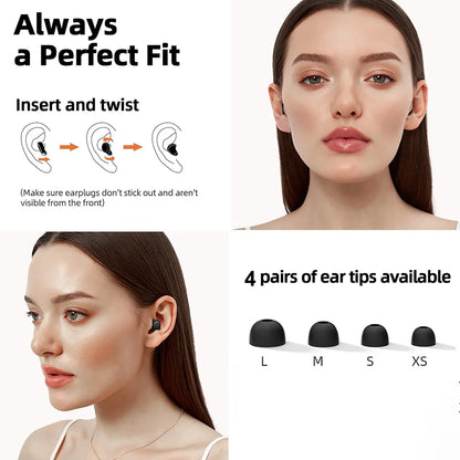 Super Soft Reusable Ear Plugs – Noise Reduction for Sleeping, Travel, Work & Concerts
