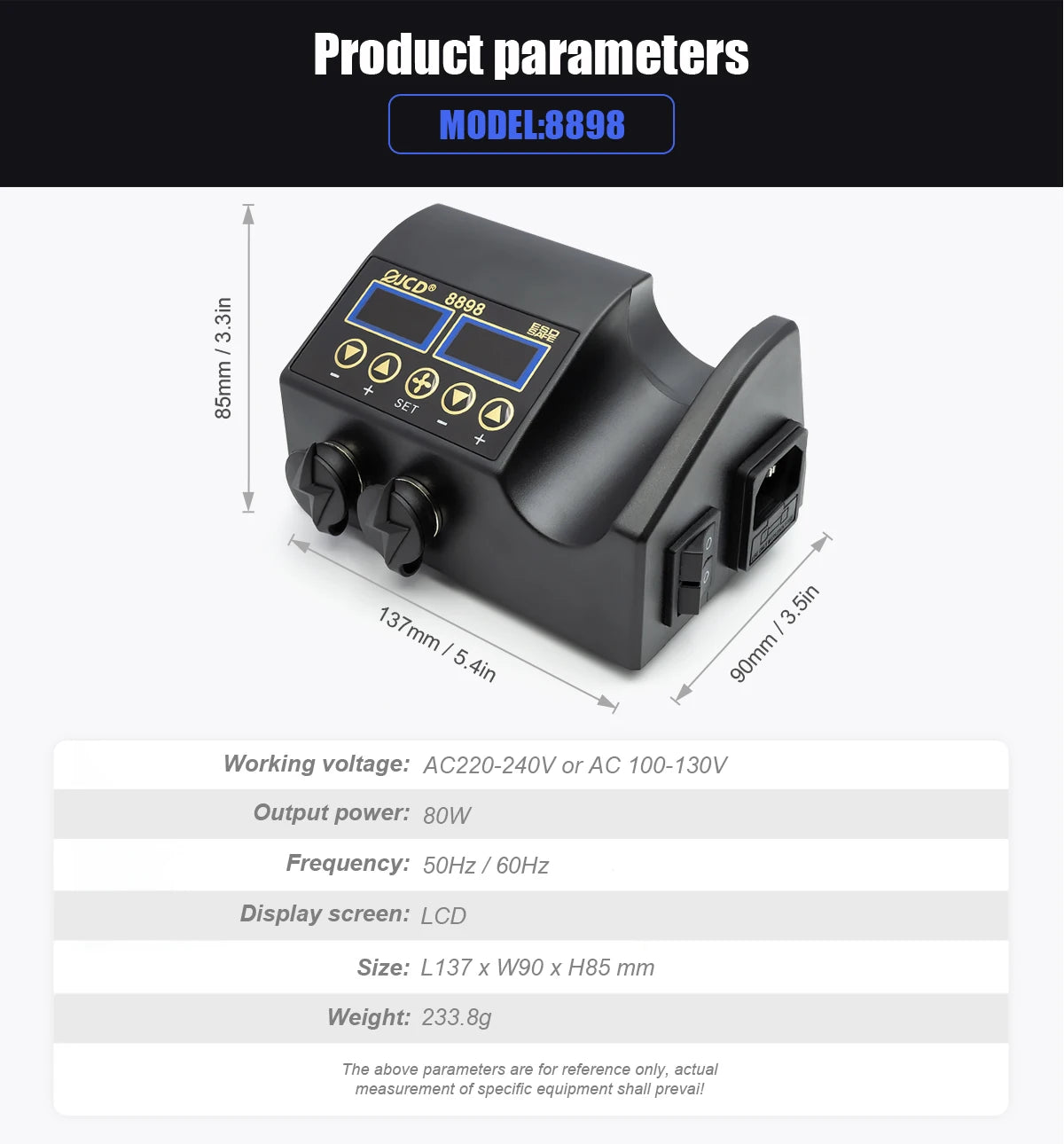 JCD 8898 2-in-1 Soldering Station 750W – Soldering Iron & Hot Air Gun for BGA SMD Phone Repair & Welding