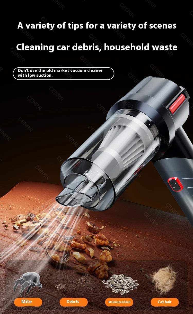 CENRR Mini Car Vacuum Cleaner – 99800PA Powerful Cordless Handheld Blower for Home & Car Cleaning