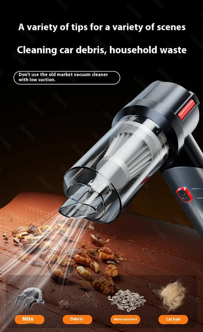 CENRR Mini Car Vacuum Cleaner – 99800PA Powerful Cordless Handheld Blower for Home & Car Cleaning