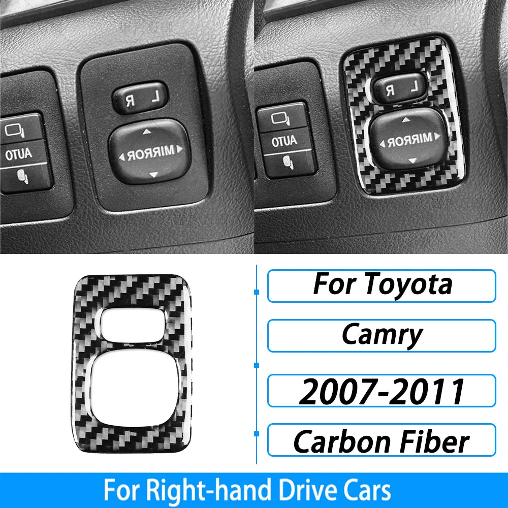 Toyota Camry 2007–2011 Carbon Fiber Interior Trim Set - Center Console, Gear Shift & Air Vent Decorative Covers
